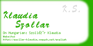 klaudia szollar business card